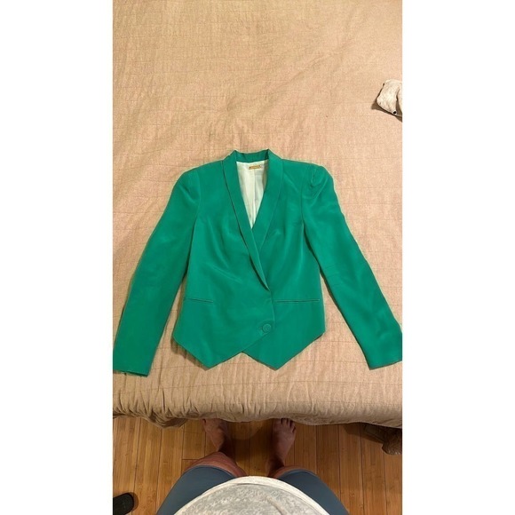 Rebecca Minkoff Women’s Silk One Button Green Blazer Size 2 NWOT - Picture 8 of 11